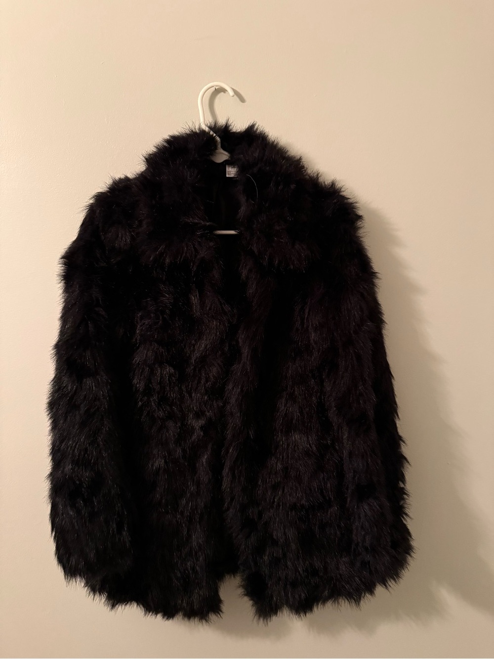 H&M Black Faux Fur Jacket - Women Jackets & Coats